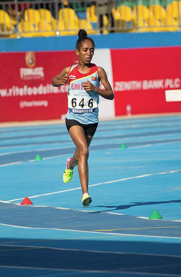 Portrait pending for Eritrean distance runner Dolshi Tesfu